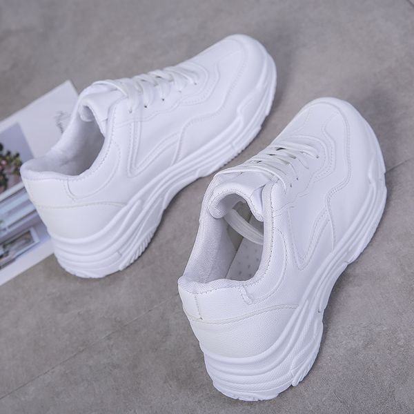 version of versatile student leisure pure white sneakers heightening small white shoes spring thick bottom shoes, Black
version of versatile student leisure pure white sneakers heightening small white shoes spring thick bottom shoes, Black