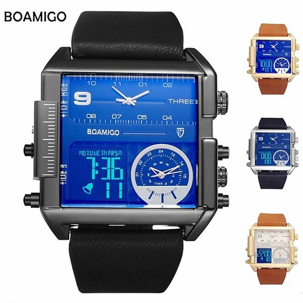 boamigo chronograph quartz watch men waterproof 3 time zone fashion leather wristwatch sport wrist watches erkek kol saati 2020, Slivery;brown
boamigo chronograph quartz watch men waterproof 3 time zone fashion leather wristwatch sport wrist watches erkek kol saati 2020, Slivery;brown