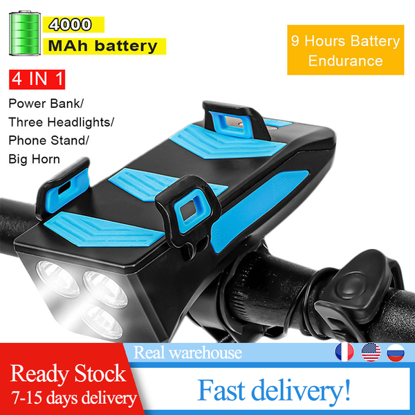 bike light usb rechargeable 4 in 1 three-head multifunctional bicycle headlight mobile phone holder bicycle bell mobile power
bike light usb rechargeable 4 in 1 three-head multifunctional bicycle headlight mobile phone holder bicycle bell mobile power
