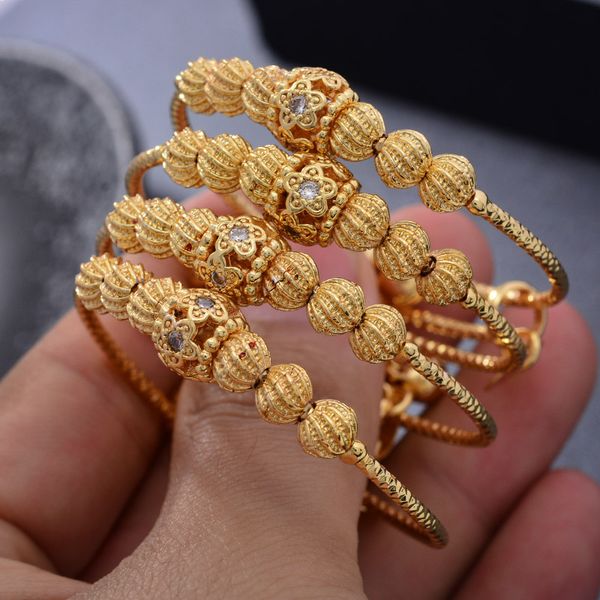 24k 4pcs flower gold color dubai bangles for baby girls round inlaid stone bracelet women girl bride dubai bangles child jewelry, Black
24k 4pcs flower gold color dubai bangles for baby girls round inlaid stone bracelet women girl bride dubai bangles child jewelry, Black