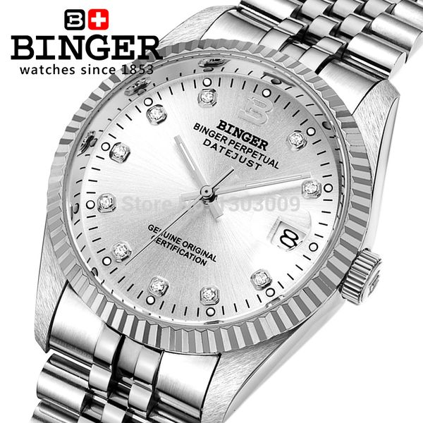 fashion men brand binger watches automatic mechanical male table luxury gold watch steel, Slivery;brown
fashion men brand binger watches automatic mechanical male table luxury gold watch steel, Slivery;brown