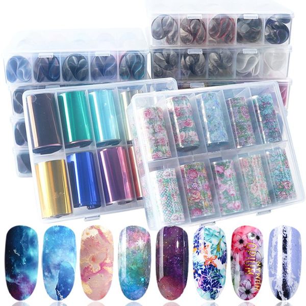 10pcs holographic nail foil set florals starry sky marble nail art transfer sticker manicure diy adhesive decoration sa1027, Black
10pcs holographic nail foil set florals starry sky marble nail art transfer sticker manicure diy adhesive decoration sa1027, Black