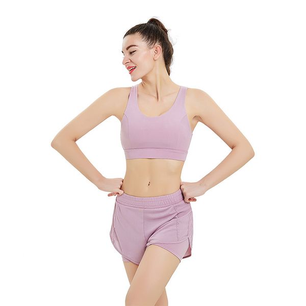 women's knitted suit with mesh hole in the back sports shorts set sports underwear training suit yoga fitness, White;red 
women's knitted suit with mesh hole in the back sports shorts set sports underwear training suit yoga fitness, White;red