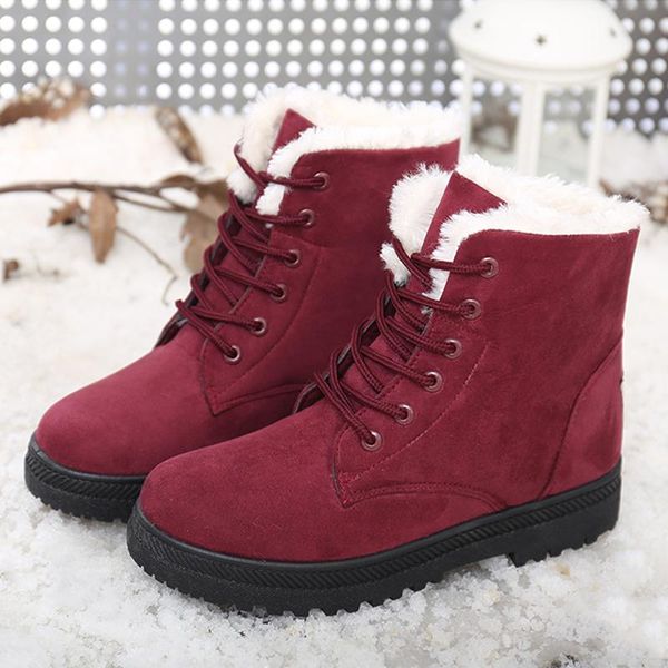 boots winter snow women fur warm plush ankles ladies lace up casual non-slip female comfortable soft shoes, Black
boots winter snow women fur warm plush ankles ladies lace up casual non-slip female comfortable soft shoes, Black