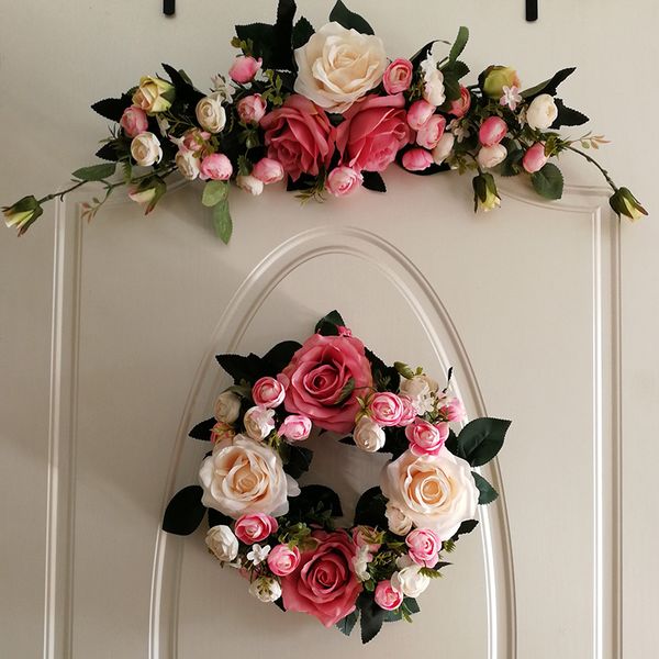 door trim rose wreath ornaments simulation flower wedding flower garland christmas decorated lintel flowers decorative
door trim rose wreath ornaments simulation flower wedding flower garland christmas decorated lintel flowers decorative