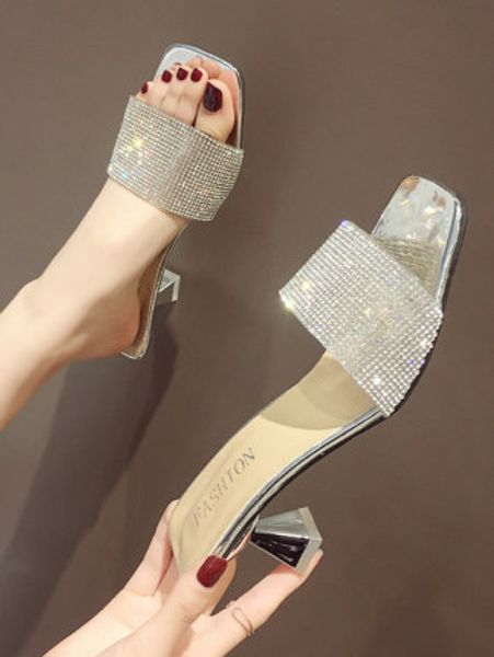 slippers women wear 2020 new fashion summer shoes high heel wild word drag rhinestone fine heel sandals and slippers, Black
slippers women wear 2020 new fashion summer shoes high heel wild word drag rhinestone fine heel sandals and slippers, Black