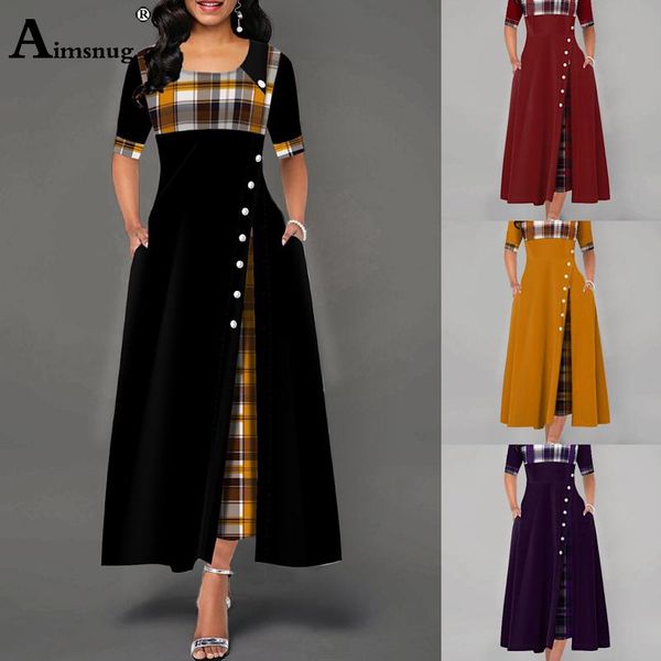 plus size 4xl 5xl women elegant long dress patchwork plaid print party dresses irregular ladies vintage button a-line dress, Black;gray
plus size 4xl 5xl women elegant long dress patchwork plaid print party dresses irregular ladies vintage button a-line dress, Black;gray