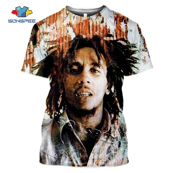 men clothing summer bob marley 3d print shirts funny funny comics men clothing