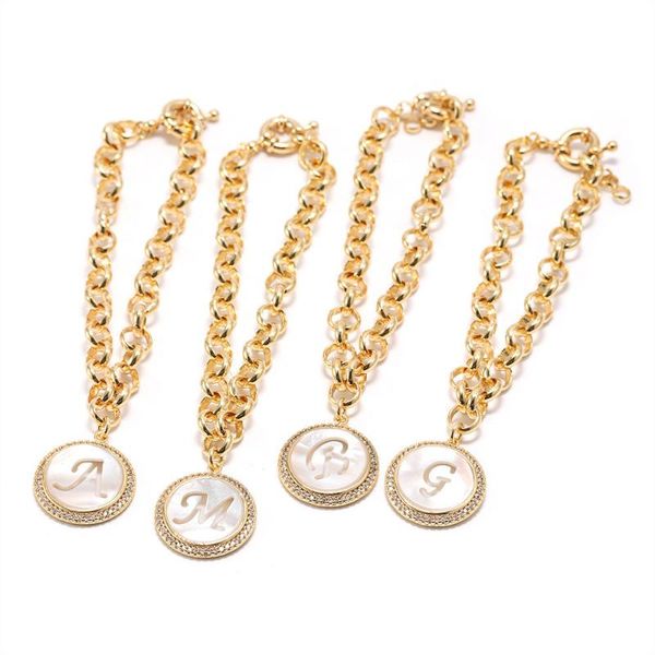 luxury gold charms chain link bracelets cz cubic zirconia fashion shell letter a b m g bracelet bangles women party jewelry gift, Golden;silver
luxury gold charms chain link bracelets cz cubic zirconia fashion shell letter a b m g bracelet bangles women party jewelry gift, Golden;silver