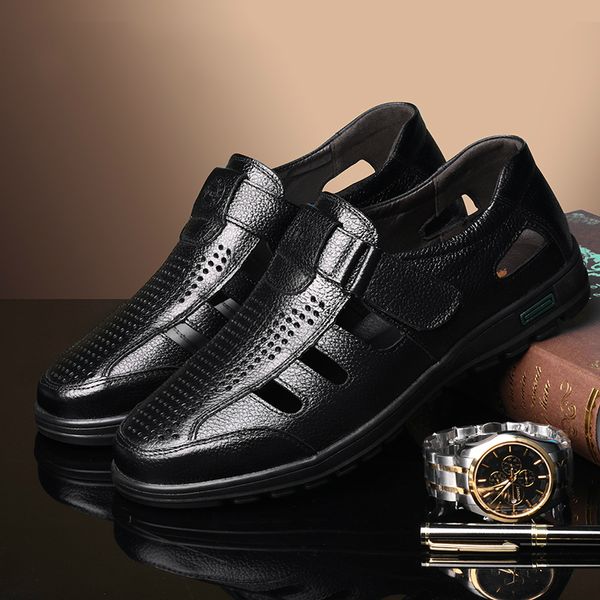 sandals england design mens leisure hollow out summer shoes breathable genuine leather covers toe beach platform sandale, Black
sandals england design mens leisure hollow out summer shoes breathable genuine leather covers toe beach platform sandale, Black
