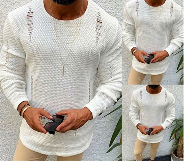 solid color hole mens sweaters autumn winter mens sweaters fashion designer slim long sleeved crew neck, White;black
solid color hole mens sweaters autumn winter mens sweaters fashion designer slim long sleeved crew neck, White;black