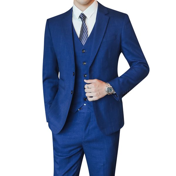 autumn new blue men's suit 3 piece set size s-5xl, fashion business wedding men striped blazer coat pants vest, White;black
autumn new blue men's suit 3 piece set size s-5xl, fashion business wedding men striped blazer coat pants vest, White;black
