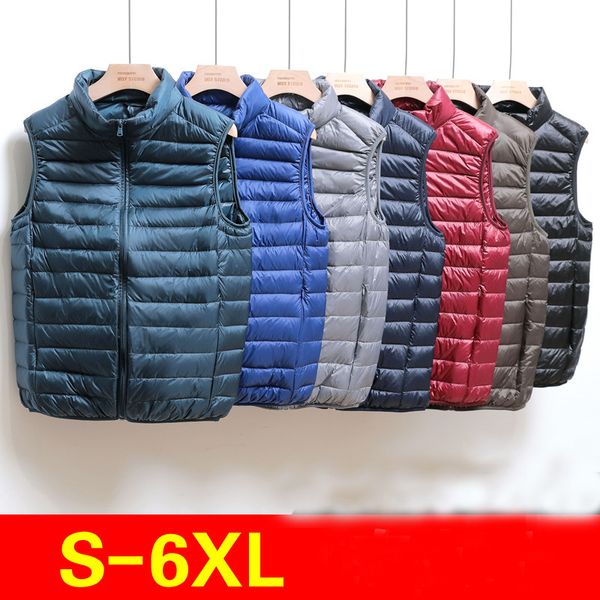 plus size 6xl autumn winter male slim sleeveless waistcoat men warm ultra light white duck down vest coat short outwears ab1956, Black
plus size 6xl autumn winter male slim sleeveless waistcoat men warm ultra light white duck down vest coat short outwears ab1956, Black