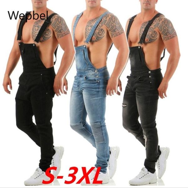 men's jeans wepbel men strap denim rompers ripped trousers overalls plus size mid waist washed hole jumpsuits, Blue
men's jeans wepbel men strap denim rompers ripped trousers overalls plus size mid waist washed hole jumpsuits, Blue