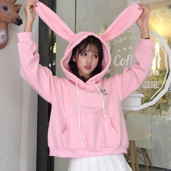 women bunny hoody long sleeve hoodie lovely female rabbit sweatshirts loose size lovely cotton treetwear 2020 spring clothes, Black
women bunny hoody long sleeve hoodie lovely female rabbit sweatshirts loose size lovely cotton treetwear 2020 spring clothes, Black