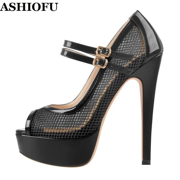 ashiofu new ladies peep-toe platform high heels sandals air-mesh party club summer shoes large size evening fashion sandals, Black
ashiofu new ladies peep-toe platform high heels sandals air-mesh party club summer shoes large size evening fashion sandals, Black