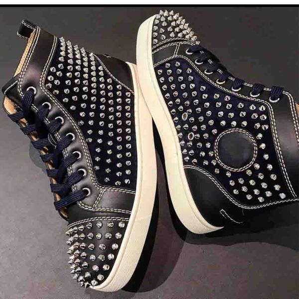 fashion sneakers red bottom full spiked flats leather sneakers fashion trainers genine leather party shoes us 5-12.5, Black
fashion sneakers red bottom full spiked flats leather sneakers fashion trainers genine leather party shoes us 5-12.5, Black