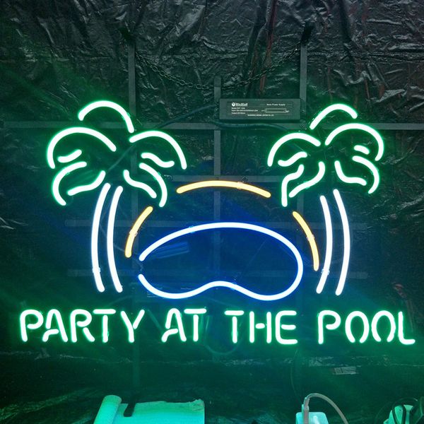 party at the pool neon sign light outdoor bar club display entertainment decoration neon lamp light with metal frame backing
party at the pool neon sign light outdoor bar club display entertainment decoration neon lamp light with metal frame backing