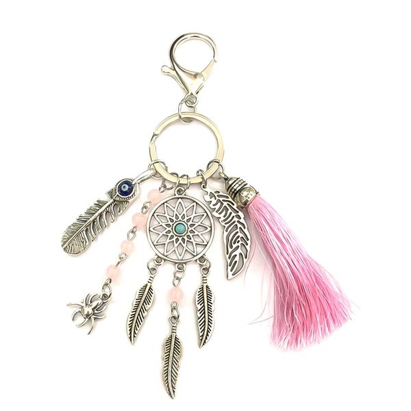bohemian dreamcatcher keyring fashion boho tassel feather keychain car interior decor accessories, Silver
bohemian dreamcatcher keyring fashion boho tassel feather keychain car interior decor accessories, Silver
