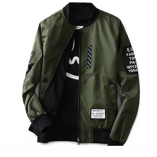 2018 autumn pilot bomber jacket men patches both size wear wind breaker jaqueta masculina streetwear casual coat dropshipping, Black;brown
2018 autumn pilot bomber jacket men patches both size wear wind breaker jaqueta masculina streetwear casual coat dropshipping, Black;brown