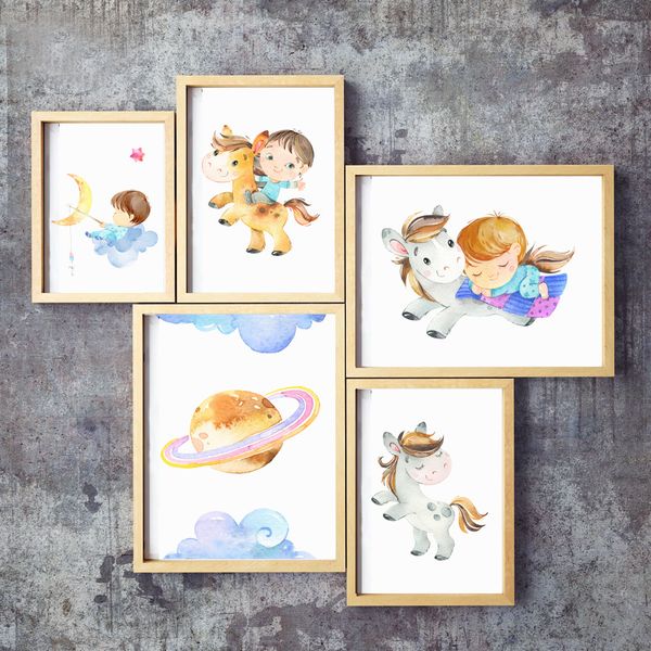 wall art canvas painting boy girl mini horse dream universe cartoon nordic posters and prints wall pitcures for kids room decor
wall art canvas painting boy girl mini horse dream universe cartoon nordic posters and prints wall pitcures for kids room decor
