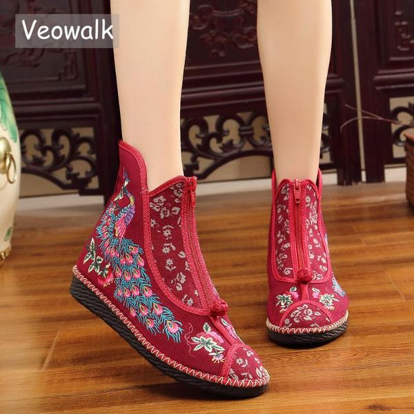 veowalk vintage peacock embroidered elderly women cotton ankle boots chinese embroidery booties ladies flat shoes, Black
veowalk vintage peacock embroidered elderly women cotton ankle boots chinese embroidery booties ladies flat shoes, Black