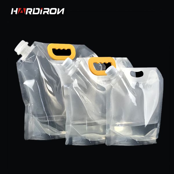hardiron large disposable craft beer plastic packaging bag juice liquid drink yellow handle transparent standing bag
hardiron large disposable craft beer plastic packaging bag juice liquid drink yellow handle transparent standing bag