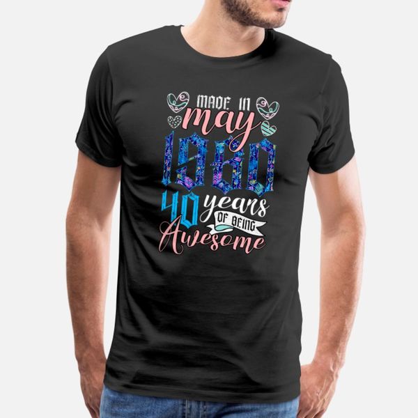 made in may 1980 40 years of being awesome t shirt men knitted short sleeve round neck graphic casual summer style natural shirt, White;black
made in may 1980 40 years of being awesome t shirt men knitted short sleeve round neck graphic casual summer style natural shirt, White;black