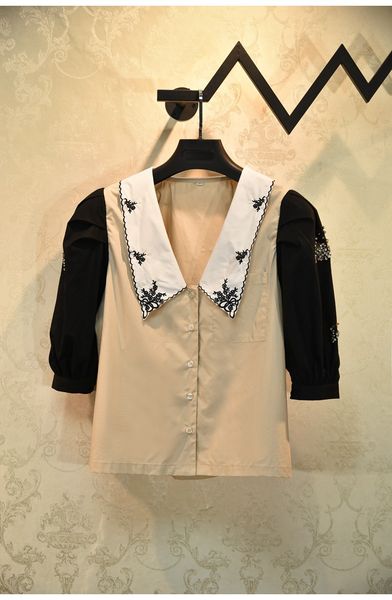 2020 autumnbrand same style shirts blouses lapel neck long sleeve beads fashion womens clothes yashi, White
2020 autumnbrand same style shirts blouses lapel neck long sleeve beads fashion womens clothes yashi, White