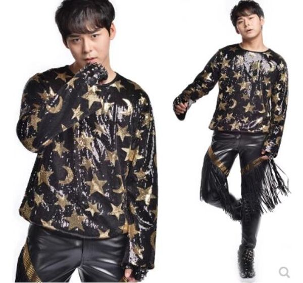 s-5xl new men clothing fashion singer dj ds personality sequins long sleeves t-shirt pants nightclub stage costumes, Gray
s-5xl new men clothing fashion singer dj ds personality sequins long sleeves t-shirt pants nightclub stage costumes, Gray