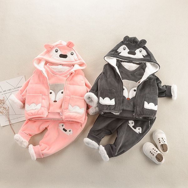 winter leisure boys hooded jacket pants children's clothing set boys'cartoon thick velvet fox kids baby girls suit kg-321, Pink;blue
winter leisure boys hooded jacket pants children's clothing set boys'cartoon thick velvet fox kids baby girls suit kg-321, Pink;blue
