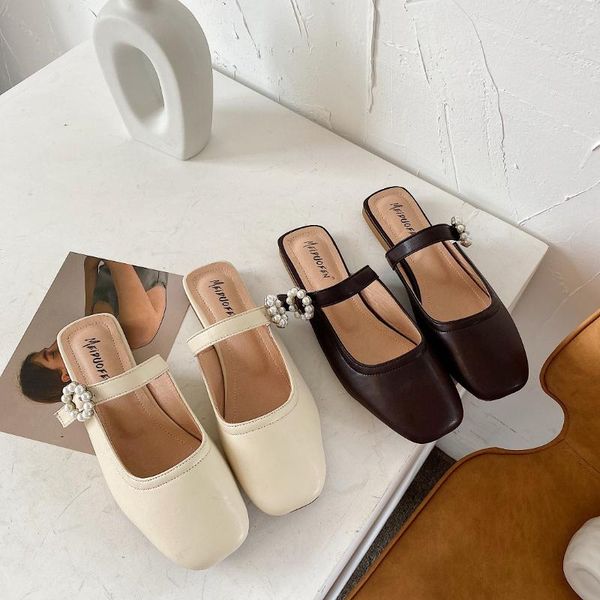 square toe mules women low heels slippers pearl buckle slides fashion slip on loafers shallow shoes comfortable sandalias mujer, Black
square toe mules women low heels slippers pearl buckle slides fashion slip on loafers shallow shoes comfortable sandalias mujer, Black
