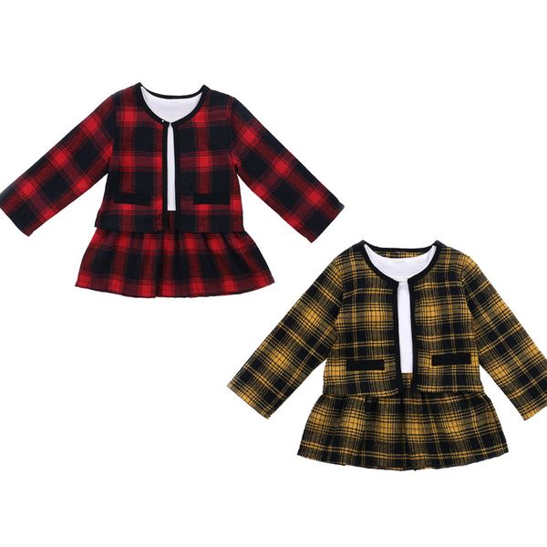 2pcs autumn winter new kids baby girls clothes set long sleeve cute plaid patchwork dress+coat toddler infant girl party suit, White
2pcs autumn winter new kids baby girls clothes set long sleeve cute plaid patchwork dress+coat toddler infant girl party suit, White