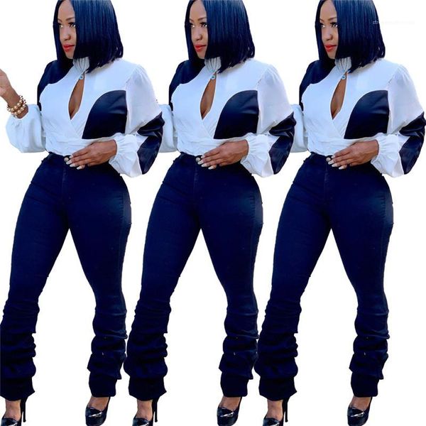 colors panelled autumn casual open chest long sleeved high collar t shirts womens fashion tees womens designer t shirts two, White
colors panelled autumn casual open chest long sleeved high collar t shirts womens fashion tees womens designer t shirts two, White