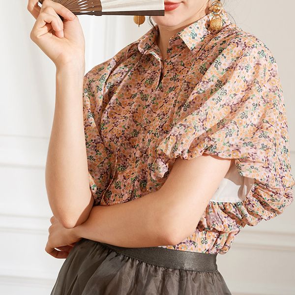 women's blouses & shirts women dress spring/summer 2021 shirt fashionable sweet print lapel bubble sleeve single-breasted lantern, White
women's blouses & shirts women dress spring/summer 2021 shirt fashionable sweet print lapel bubble sleeve single-breasted lantern, White