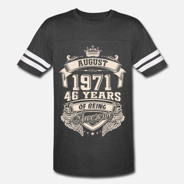 born in august 1971 t shirt men designs cotton s-xxxl natural fitness new fashion spring letter shirt, White;black
born in august 1971 t shirt men designs cotton s-xxxl natural fitness new fashion spring letter shirt, White;black