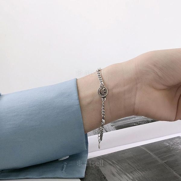 minimalist charm heart smiling face bracelets for women fashion stainless steel kpop armband accessories jewelry pulsera mujer, Black
minimalist charm heart smiling face bracelets for women fashion stainless steel kpop armband accessories jewelry pulsera mujer, Black