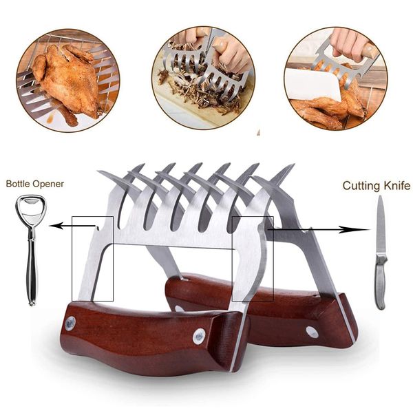 1 pair meat claws with wooden handle bbq barbecue tool bear claw meat chicken paws separator handler food forks puller tools
1 pair meat claws with wooden handle bbq barbecue tool bear claw meat chicken paws separator handler food forks puller tools