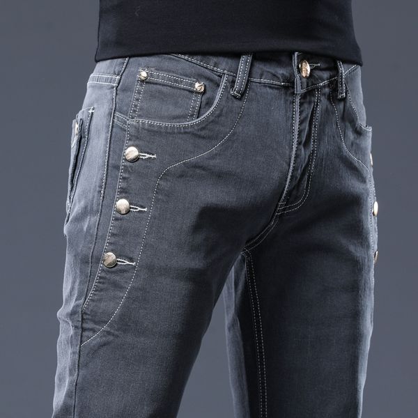 2020 teenagers pocket decoration fashion jeans men's cultivate one's morality and feet grey denim trousers, Blue
2020 teenagers pocket decoration fashion jeans men's cultivate one's morality and feet grey denim trousers, Blue