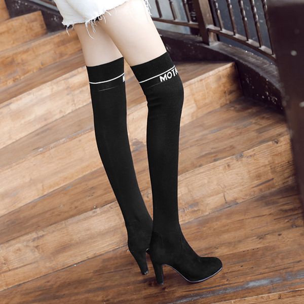 boots agodor fashion block high heels women elastic socks knitting stretch over the knee winter long, Black
boots agodor fashion block high heels women elastic socks knitting stretch over the knee winter long, Black