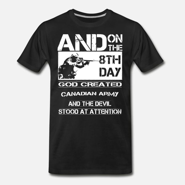 and on the 8th day god created canadian army and t t shirt men knitted cotton euro size s-3xl kawaii cute comical summer style unique shirt
and on the 8th day god created canadian army and t t shirt men knitted cotton euro size s-3xl kawaii cute comical summer style unique shirt