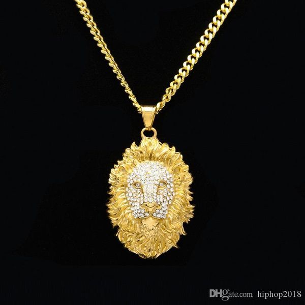 Mens Iced Out Pendant Hip Hop Necklace Jewelry 2018 New Fashion Gold Lion Head Pendant Necklace
Mens Iced Out Pendant Hip Hop Necklace Jewelry 2018 New Fashion Gold Lion Head Pendant Necklace