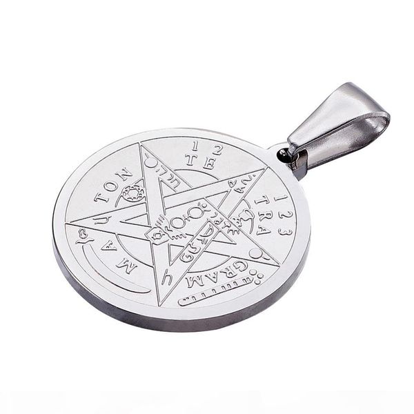 10pc religion vintage 304 stainless steel flat round carved tetragrammaton necklace jewelry findings pentagram pendant 27x24x2mm j190712, Silver
10pc religion vintage 304 stainless steel flat round carved tetragrammaton necklace jewelry findings pentagram pendant 27x24x2mm j190712, Silver