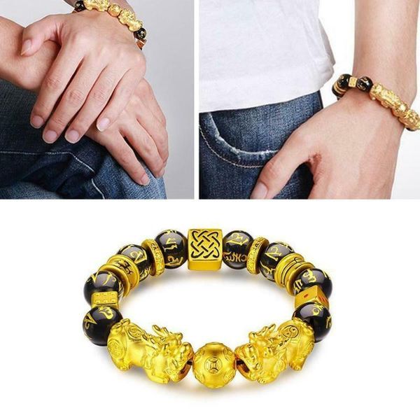 classic retro gold-plated colorpreserving bracelet bracelet imitation chalcedony blastingbracelet bring goodluck braceletjewelry, Black
classic retro gold-plated colorpreserving bracelet bracelet imitation chalcedony blastingbracelet bring goodluck braceletjewelry, Black