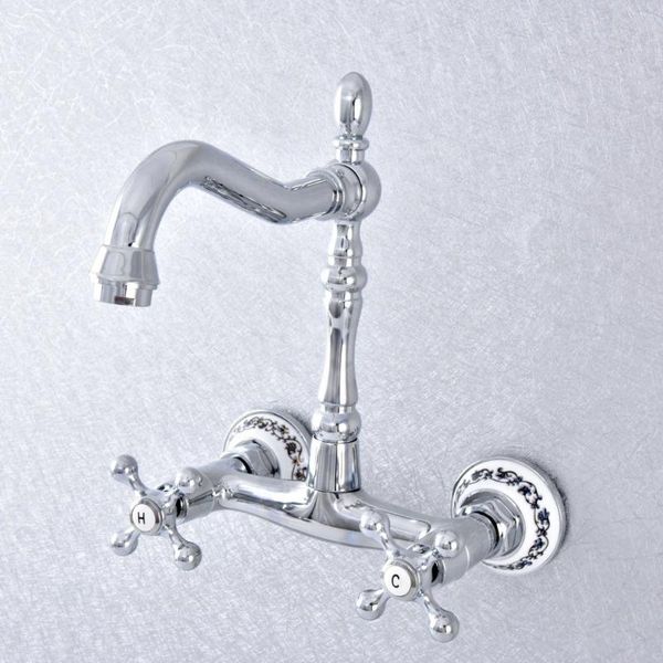 polished chrome brass bathroom kitchen basin sink faucet mixer tap double cross handle wall mount lsf788
polished chrome brass bathroom kitchen basin sink faucet mixer tap double cross handle wall mount lsf788