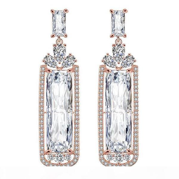 luxury designer white gold & rose gold plated big rectangle cz cubic zircon long dangle stud earrings jewelry gifts for women, Silver
luxury designer white gold & rose gold plated big rectangle cz cubic zircon long dangle stud earrings jewelry gifts for women, Silver