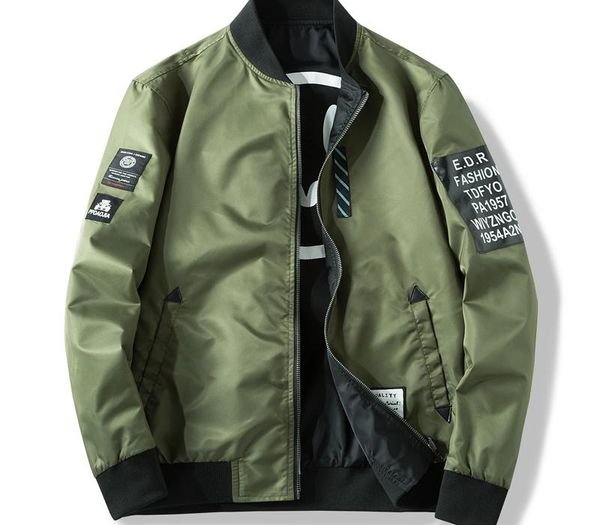 men bomber jacket slim male wear casual windbreaker man pilot with patches green thin coat outwear clothing,za267 reversible, Black;brown
men bomber jacket slim male wear casual windbreaker man pilot with patches green thin coat outwear clothing,za267 reversible, Black;brown