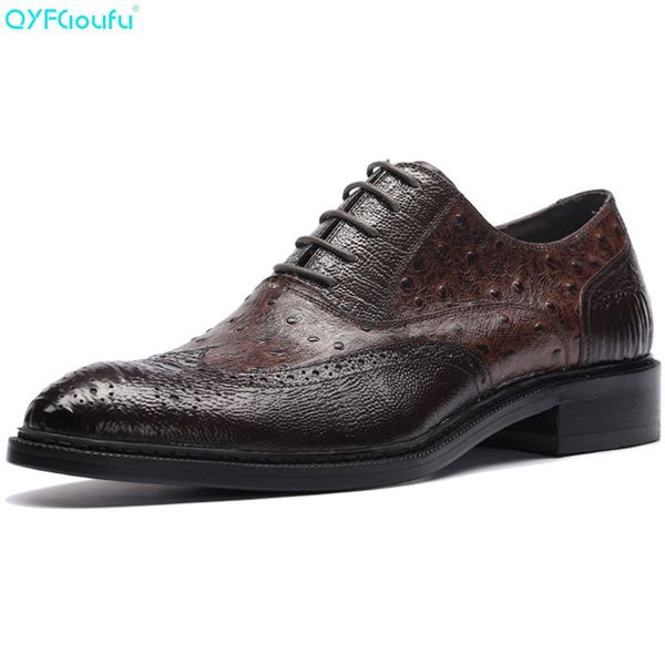 qyfcioufu brand genuine leather men luxury dress shoes brown black oxford party wedding formal ostrich pattern business shoes
qyfcioufu brand genuine leather men luxury dress shoes brown black oxford party wedding formal ostrich pattern business shoes