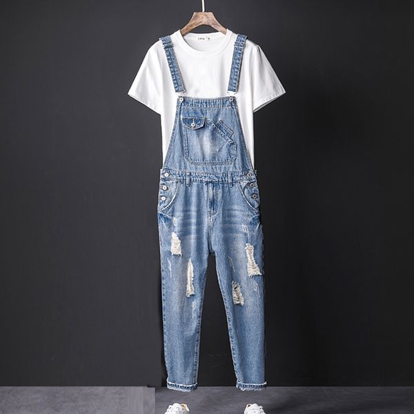 summer preppy style men ripped hole bleach ankle length dnim overall jumpuits , distressed jeans pants for men , man overalls, Blue
summer preppy style men ripped hole bleach ankle length dnim overall jumpuits , distressed jeans pants for men , man overalls, Blue