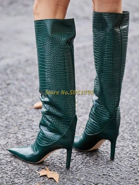 thin heel knee high boots pointed toe women dress party boots luxury designer winter dress autumn winter, Black
thin heel knee high boots pointed toe women dress party boots luxury designer winter dress autumn winter, Black